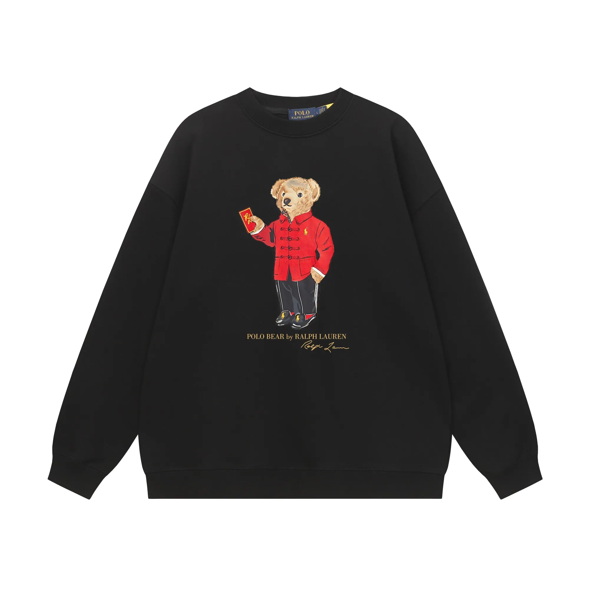 P200 [Long-term stock] RalphLauren/Ralph Lauren 2025 autumn and winter new bear letter print 420g heavy large terry sweatshirt Ralph Lauren's age-reducing item, the coat fabric is made of 85% cotton ➕15% polyester, which not only retains the softness, comfort and breathability of cotton, but also adds the wear resistance and wrinkle resistance of polyester fiber, making the clothes more durable and easy to care for. Even in slightly cooler weather, you won't feel stuffy when wearing it. This kind of fabric has a natural crisp feel and is not easy to pill or deform. The bear on the chest is printed with English letters. It is full of color, full of three-dimensionality, and lifelike, adding a bit of liveliness and interest to the whole sweatshirt. There is no pressure to dress, regardless of age or gender. Complete accessories! Color: black, white, navy blue, light floral gray Size: M-L-XL-XXL